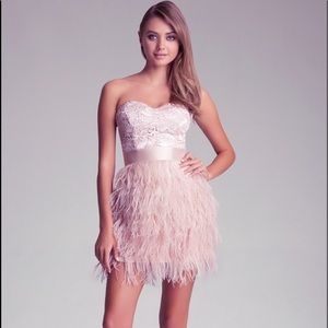 Bebe Blush Feather Dress